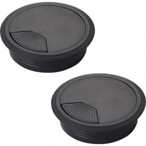 Passe C&acirc;ble en Plastique, 2 Pi&egrave;ces Couvercle Cache Trou de Filetage de C&acirc;ble Oeillets de Trou de C&acirc;ble Passe Cable Bureau Pour les Meubles de Bureau