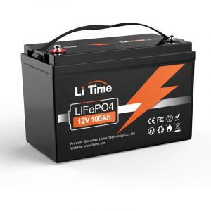 Jamais utilisé] Litime Batterie Lithium LiFePO4 12V 100Ah à décharge lente, 15000 Cycles, bms 100A, Sans Entretien, Parfait pour Camping-Car, Système