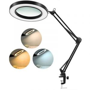 Lampe loupe &agrave; LED avec pince, Loupe avec Lumi&egrave;re de 8 Dioptries Lampe de Loupe &eacute;clair&eacute;es