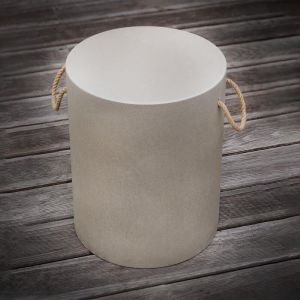 Edge - Tabouret en R&eacute;sine Finition B&eacute;ton - Gris Clair - Design Contemporain et Solide - Parfait pour Salon ou Terrasse Moderne