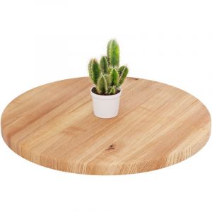 Plateau de table rond 50 cm en bois naturel Pour table basse ronde ou de chevet Épaisseur : 28 mm Couleur : Foncé - Lamo Manufaktur