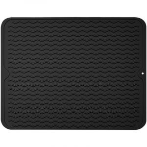 Tapis Egouttoir Vaisselle, 40x 50 CM Tapis de S&eacute;chage Vaisselle en Silicone, pour &Eacute;gouttoir Vaisselle de Cuisine, Un S&eacute;chage Rapide, R&eacute;sistant &agrave; la