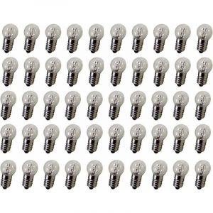 DC 50 pcs E10 2.5V 0,3 A Blanc chaud ampoule ampoules miniature Culot &agrave; vis