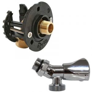 Somatherm - Pack sortie de cloison fixoplac machine &agrave; laver - raccord coud&eacute; per &agrave; sertir &Oslash;16 - f 1/2' (15/21) + robinet