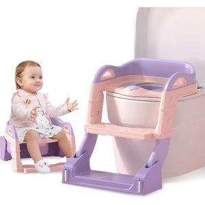 Réducteur wc, Réducteur wc Enfant, bébé Toilettes Pliable avec 2 Marches Pot Enfant Réglable Enfants 1-7 Ans