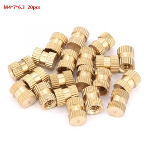 &Eacute;crou molet&eacute; encastr&eacute; en laiton &agrave; passage unique pour trou borgne M4 (M476,3 20 pi&egrave;ces)