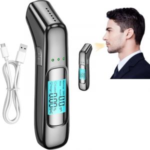 Ethylotest Electronique, Ethylotest avec Affichage LCD Num&eacute;rique, &Eacute;thylom&egrave;tre Num&eacute;rique Professionnel, Embout Buccal Inutile, pour Une Utilisation