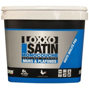 Peinture Acrylique Murs & Plafonds - Monocouche - Blanc Satin Couleur: Blanc - Conditionnement: 6L - Blanc - Loxxo