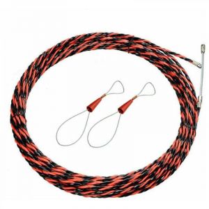 Aiguille Electricien 50M Tire Fil Electriques 6mm Diam&egrave;tre Kit Tire Fils Electrique, r&eacute;tractable d'installation rallonge en Acier spiral&eacute; Flexible