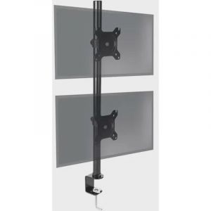 Duronic - DM15V2 Bras pour 2 moniteurs d'ordinateur Support double d'écran pc articulé ergonomique de bureau vesa 75 100