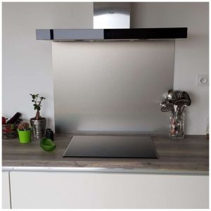 Alucouleur - Crédence Composite Aspect Alu Brossé - Hauteur 65 cm x Largeur 140 cm