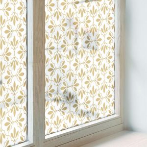 Film D&eacute;poli pour Fen&ecirc;tre 50x100 cm Vitrail Coll&eacute;s sur le Verre Protection PVC pour Chambre Cuisine Salle de Bain Adh&eacute;sif D&eacute;coratif &Eacute;l&eacute;gance v&eacute;g&eacute;tale