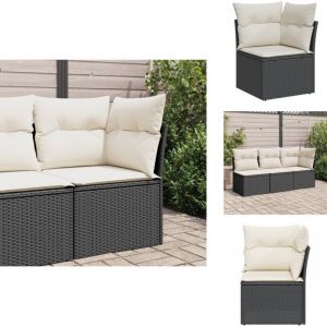 Canap&eacute; d'angle de jardin avec coussins noir r&eacute;sine tress&eacute;e - Canap&eacute; De Jardin - Canap&eacute; Ext&eacute;rieur - Meubles De Jardin - Salon De Jardin - Rotin PE