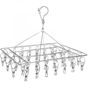 Etendoir Chaussette, &Eacute;tendoir &agrave; Linge &agrave; Suspendre avec 36 Pinces en Acier Inoxydable &agrave; l'&eacute;preuve du Vent pour