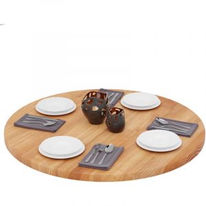 Plateau de table rond 100 cm en bois naturel Dessus rond de table à manger, de cuisine, de bistrot Épaisseur : 40 mm Couleur : Foncé - Lamo Manufaktur