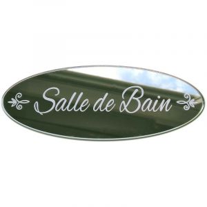 Signaletique.biz France - Plaque Miroir Adhésive Salle de Bain – Plaque de Porte Plexiglas effet miroir 3 mm – Style shabby chic