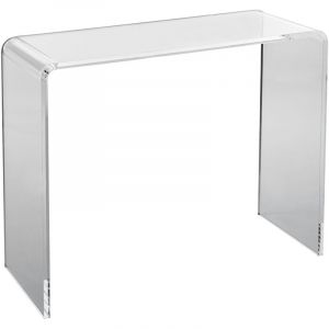 Mophorn - Table console en acrylique 37,95 x 15 x 29,13 pouces, table d'appoint transparente pour salon, salle à manger, hall d'entrée, design