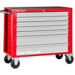 Mw Tools &ndash; Servante d'atelier roulante 7 tiroirs rouge et gris &ndash; Dimensions 1055x470x960 mm &ndash; Verrouillage poign&eacute;e &ndash; Roues &Oslash;160 mm &ndash; GW307GX