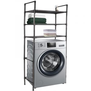 Haloyo&reg; &Eacute;tag&egrave;re de toilette, Support de rangement de toilette &agrave; 3 niveaux, Meuble &eacute;tag&egrave;re dessus WC, 150x70x26cm, noir