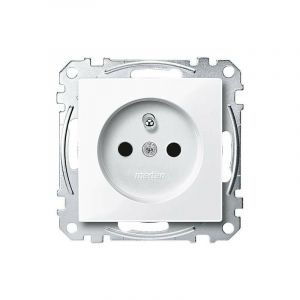 Prise de courant de securite fra Merten systeme m blanc activ 1 piece