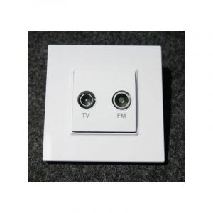 Schneider Electric - Prise tv-fm derivation blanc polaire complet avec support et plaque altira schneider