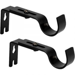 2 Pi&egrave;ces Support de Tringle &agrave; Rideaux, Support de Tringle &agrave; Rideau R&eacute;glable Support pour Tringle &agrave; Rideau en M&eacute;tal pour Tringle &agrave; Rideau Fixation de