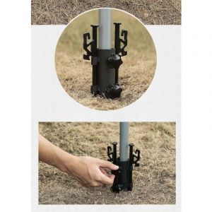 porte-parasol en métal, porte-parasol garde-corps de balcon support de tente porte-mâts de tente pour jardin, terrasse, balcon, garde-corps，Avec des