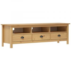 Helloshop26 - Meuble tv multimédia étagère télévision buffet téléviseur salle à manger salon chambre Hill Range miel 158 x 40 x 47cm bois de pin