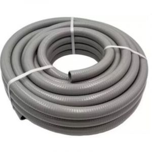 Tuyau PVC semi rigide Longueur 15M diam&egrave;tre 50mm ext&eacute;rieur Gris souple diam int&eacute;rieur 43mm ZENLYS Piscine au sel ou chlore