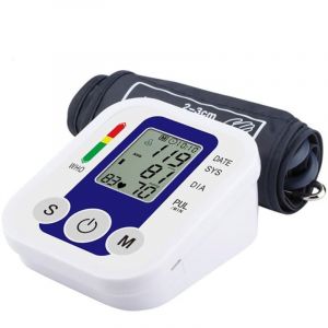 Tensiomètre Électronique de Bras - 2x99 Mémoires, Écran LCD, Brassard Ajustable, Mesure de la Tension Artérielle et du Rythme Cardiaque
