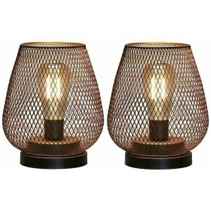 lampe de chevet design pile lampes de table d'extérieur Ensemble de 2 lampes de table à cage en métal lampe à poser salon sans fil les mariages fêtes