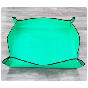 Tapis de rempotage pour plantes 100 x 100 cm, adapt&eacute; au terreau de plantes d'int&eacute;rieur, plateau de rempotage/rempotage pliable et imperm&eacute;able, vert