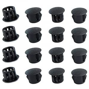 20 Pièces 12mm Bouchons en Plastique Rond, Cache Trou Meuble, Cache Trou Plastique, Noir, Bouchon de Trou de Percage pour Verrouillage Trou Meubles