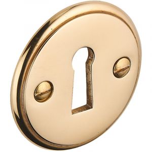 Rosace de cl&eacute; L pour b&eacute;quille ronde 139 et plate 166 laiton poli - DCG