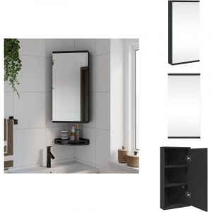 Vidaxl - Armoire de bain à miroir d'angle noir 30x24x60 cm - Armoire De Toilette à Miroir D'angle - Armoires De Toilette à Miroir D'angle - Armoire