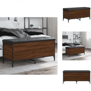 Vidaxl - Banc de rangement ch&ecirc;ne marron 102x42x45 cm bois d'ing&eacute;nierie - Banc Coffre - Banc Rangement - Banc Entr&eacute;e - Meuble Rangement - Mobilier