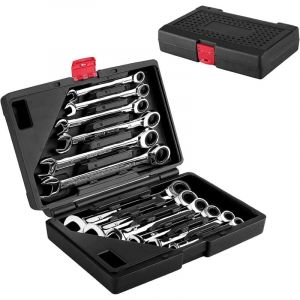 Largeight - jamais UTILISÉ]Jeu de Clé à Cliquet Professionnel, 12pcs Clés Plates à Cliquet Clé à Douille à Main Portable 8-19mm avec Mallette pour