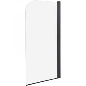 Paroi de Douche Minimaliste en Verre Tremp&eacute; R&eacute;glable 140 x 80 cm Noir Lapan