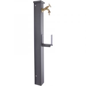 Fonderia Bongiovanni - Fontaine colonne Sparta avec enrouleur de tuyau pour maison jardin ext&eacute;rieur avec robinet en laiton finition de votre choix :