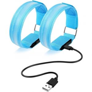 Lycxames - Brassard lumineux led rechargeable par usb, brassard réfléchissant led pour la course à pied, brassard lumineux de sécurité réglable pour