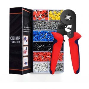 Pince &agrave; sertir, 1 200 cosses &agrave; sertir isol&eacute;es, cosse de c&acirc;ble &eacute;lectrique, outil de sertissage d'embout de fil, c&acirc;ble de raccordement 0,25-10,00 mm&sup2;,