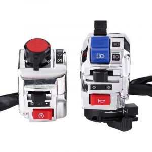 Interrupteur de Guidon de Moto,Interrupteur de Commande Gauche et Droite 7 / 8inch Phare Clignotant Klaxon Commutateur d'Arr&ecirc;t de Faisceau Haut