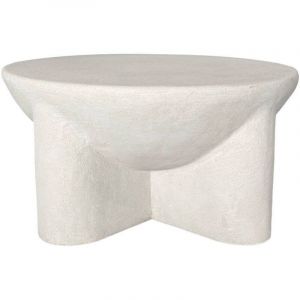 Table basse ronde en bois effet b&eacute;ton Dana&eacute;