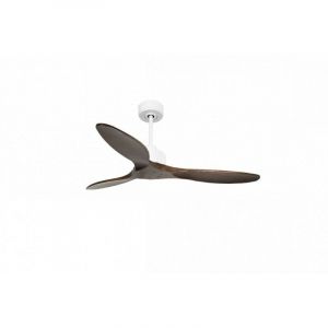 Klassfan - Modulo Slim de Ventilateur de plafond et destratificateur moteur dc blanc et pales bois sombre 25 &agrave; 40 m&sup2;