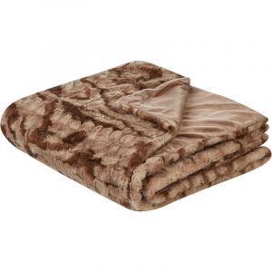 Beliani - Couvre-lit Couverture Douce Moderne 150 x 200 cm Fausse Fourrure Polyester Marron Bakira