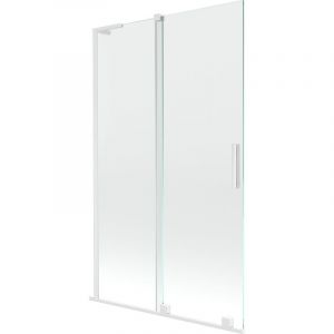 Mexen - Velar l paroi de baignoire 2 volets coulissante 110 x 150 cm, transparent, blanc - 896-110-003-01-20