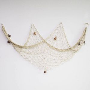 BEBUSINGOTO Filet de p&ecirc;che d&eacute;coratif, style plage et bord de mer, d&eacute;coration murale avec coquillages, d&eacute;coration de porte de style m&eacute;diterran&eacute;en,