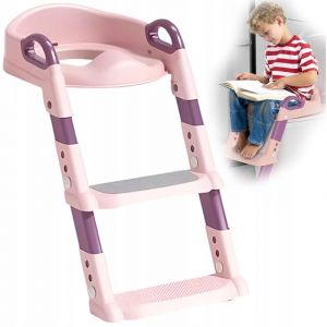 Abattant WC avec échelle pour enfants, marchepied WC KIDDISTEP Rose