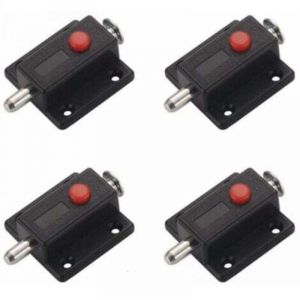 4 pi&egrave;ces verrou , loquet &agrave; glissi&egrave;re de s&eacute;curit&eacute; &agrave; bouton &agrave; ressort automatique pour armoire, loquets de porte int&eacute;rieurs et ext&eacute;rieurs fen&ecirc;tres,