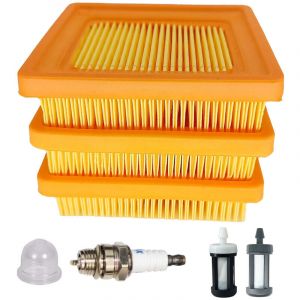 3 Pi&egrave;ces Filtres &agrave; Air pour STIHL FS89 FS91 FS111 FS131 FS311 FC91 FC111 BT131 FR131, Filtres &agrave; Air avec Bougies d'allumage